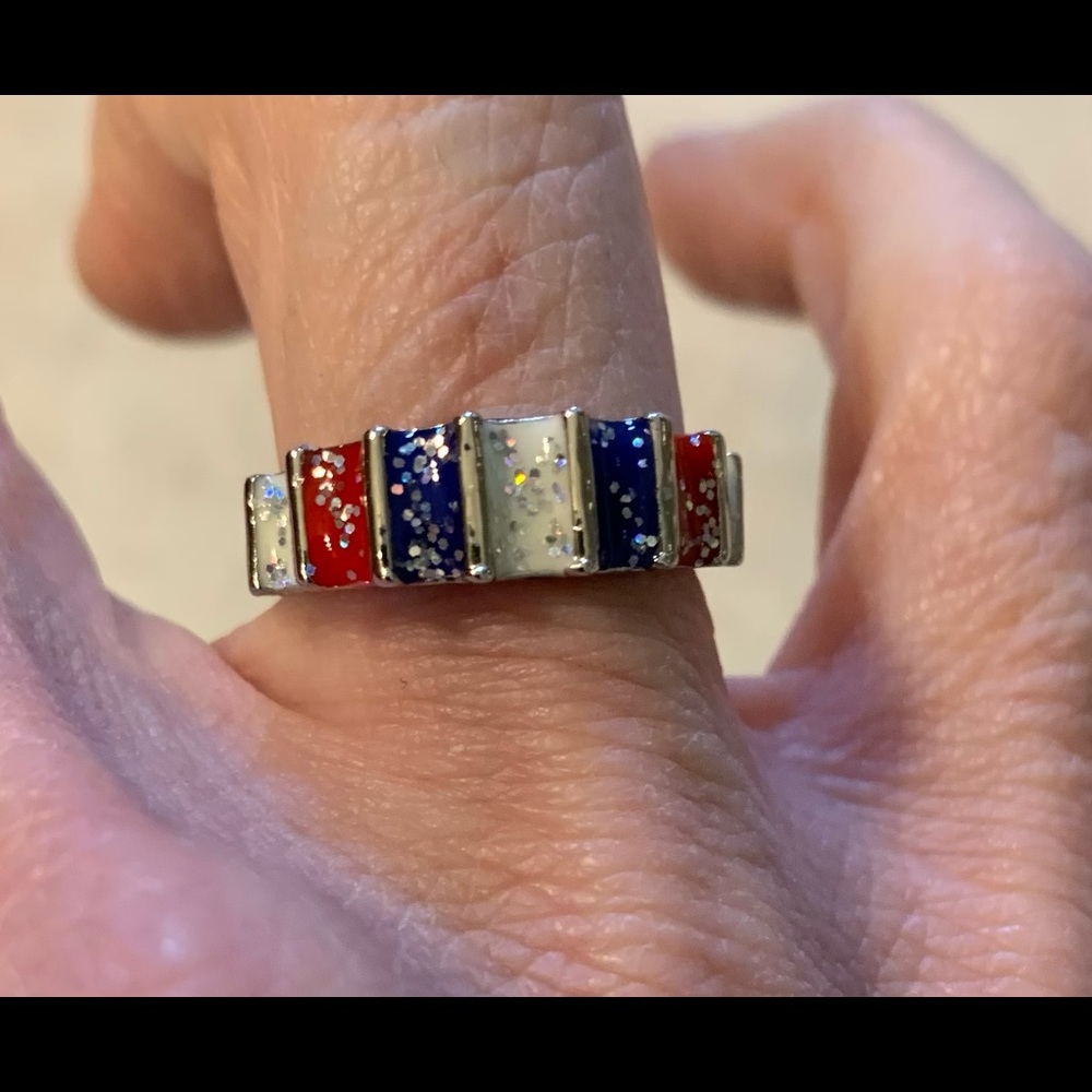 New Multi Color Sterling Ring Size 6